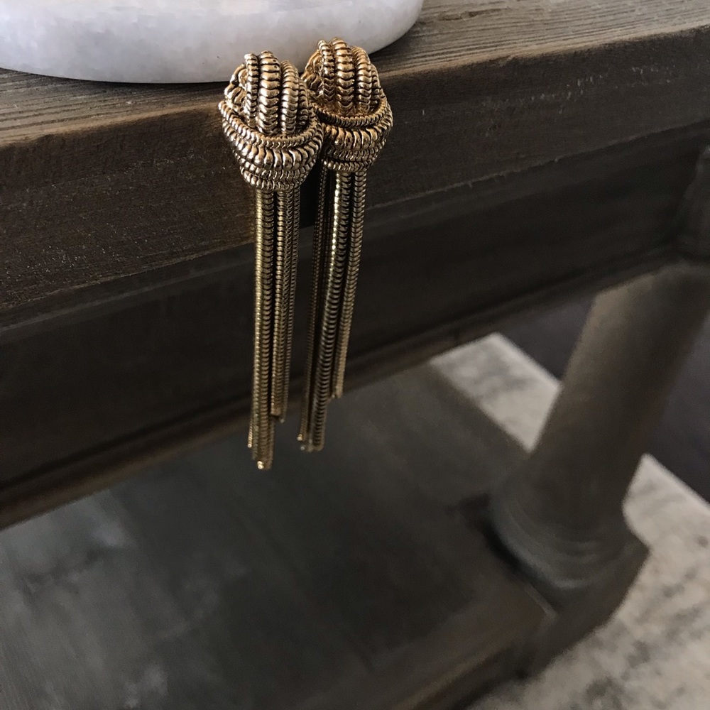 St. John knot twist chain drop earrings